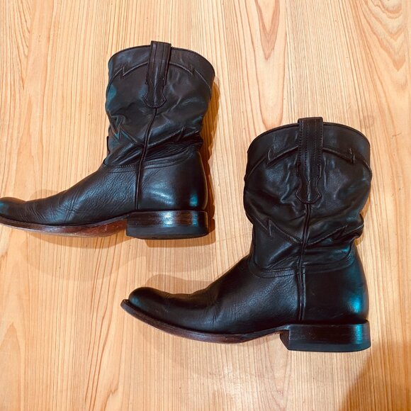 Cuero "The Austin" Leather Western Boots, Black Mens Size 7 D (Womens Size 9) - Picture 3 of 14